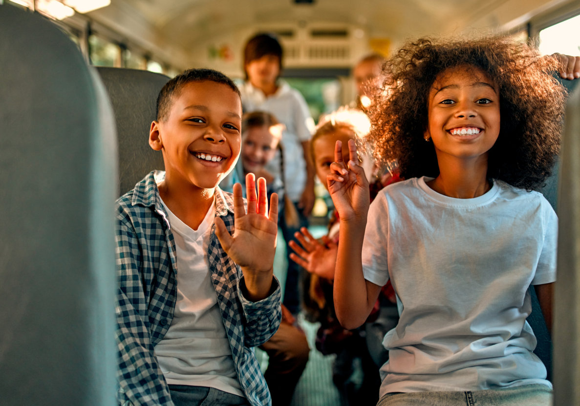 children inside the school bus